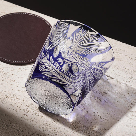 Vitraelle Old-Fashioned Engraved Phoenix Whiskey Glasses – product image 1