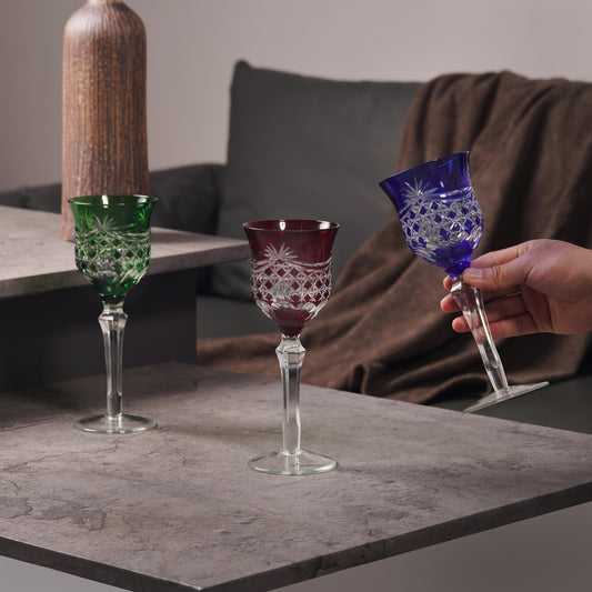 Vitraelle Crystal Cut Red Wine Goblets – product image 1