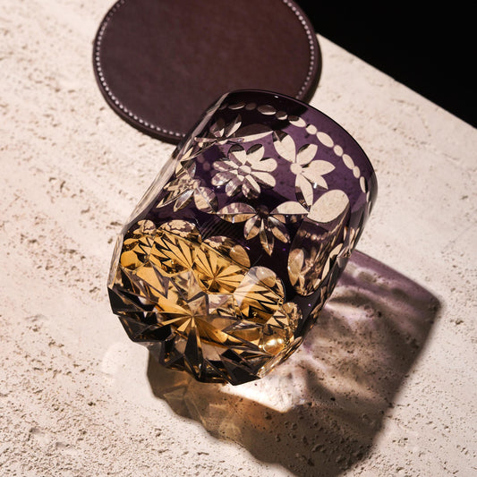lovecove Engraved Crystal Petal Whiskey Glass – product image 1