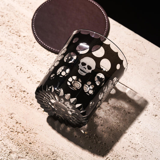 Vitraelle Crystal Cut Skull Engraved Whiskey Glass – product image 1