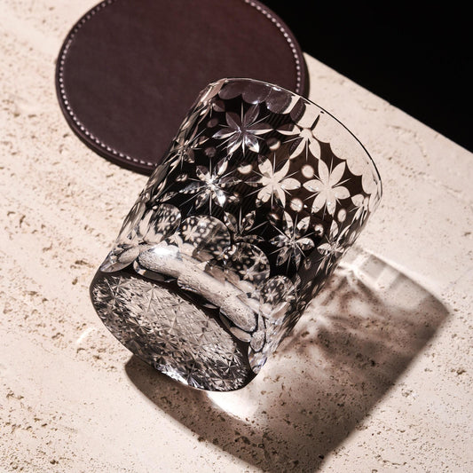 Vitraelle Old-Fashioned Black Sakura Whiskey Glass – product image 1