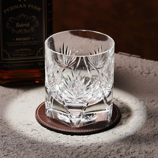 Vitraelle Crystal-Cut Clear Floral Whiskey Glass – product image 2