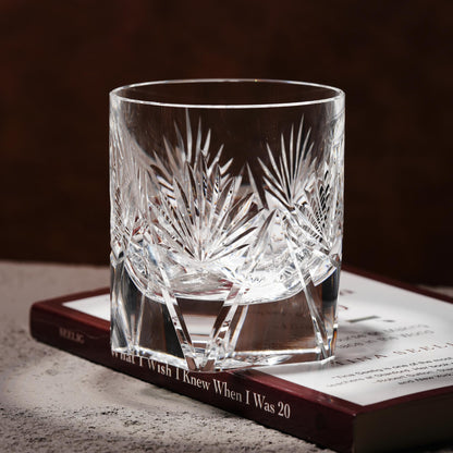 lovecove Crystal-Cut Clear Floral Whiskey Glass – product image 1