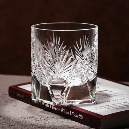 Vitraelle Crystal-Cut Clear Floral Whiskey Glass – product image 1