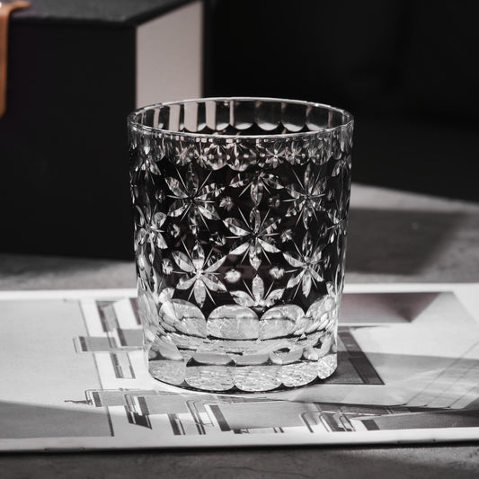 Vitraelle Engraved Floral Crystal Whiskey Glass – product image 1