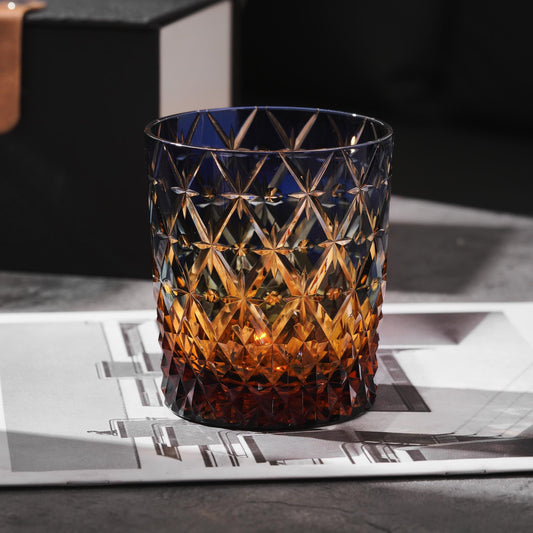 lovecove Hand-Cut Kiriko Blue Star Crystal Whiskey Glass – product image 2