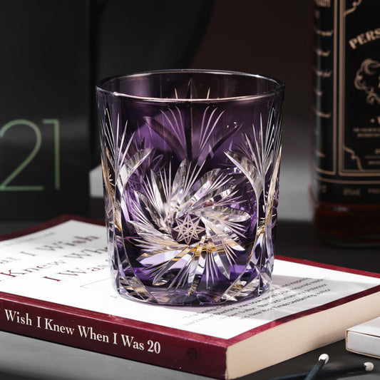 lovecove Crystal-Cut Luxury Purple Whiskey Glass – product image 1