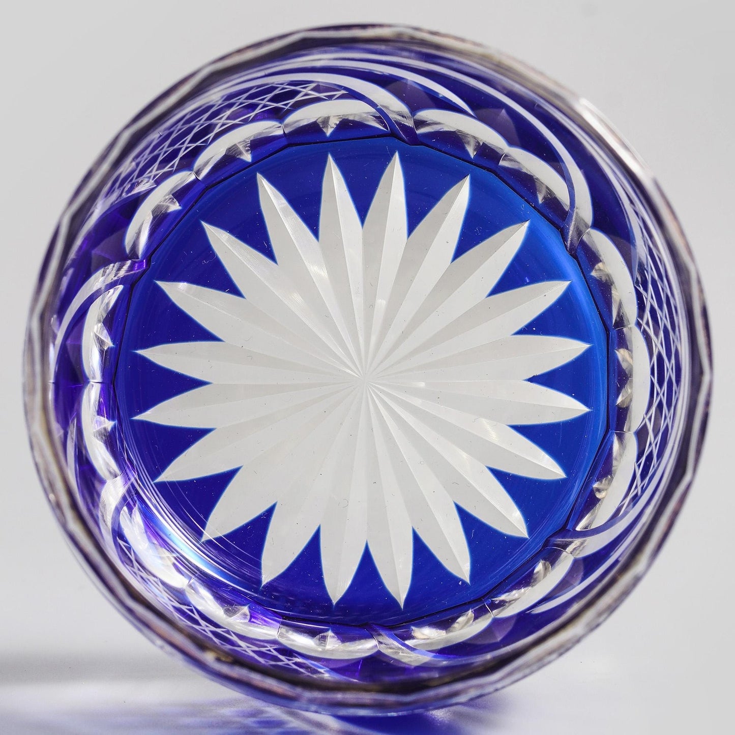 Vitraelle Crystal-Cut Vintage Blue Wave Whisky Glass – product image 7