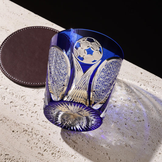 lovecove Hand-Cut Soccer Ball Engraved Whiskey Glass – product image 1
