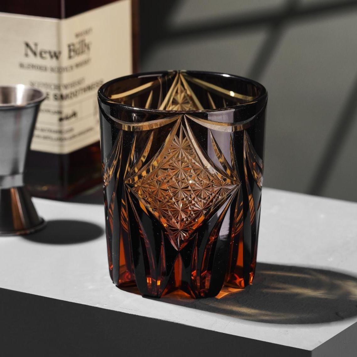 lovecove Engraved Butterfly Crystal Whiskey Glass image 3