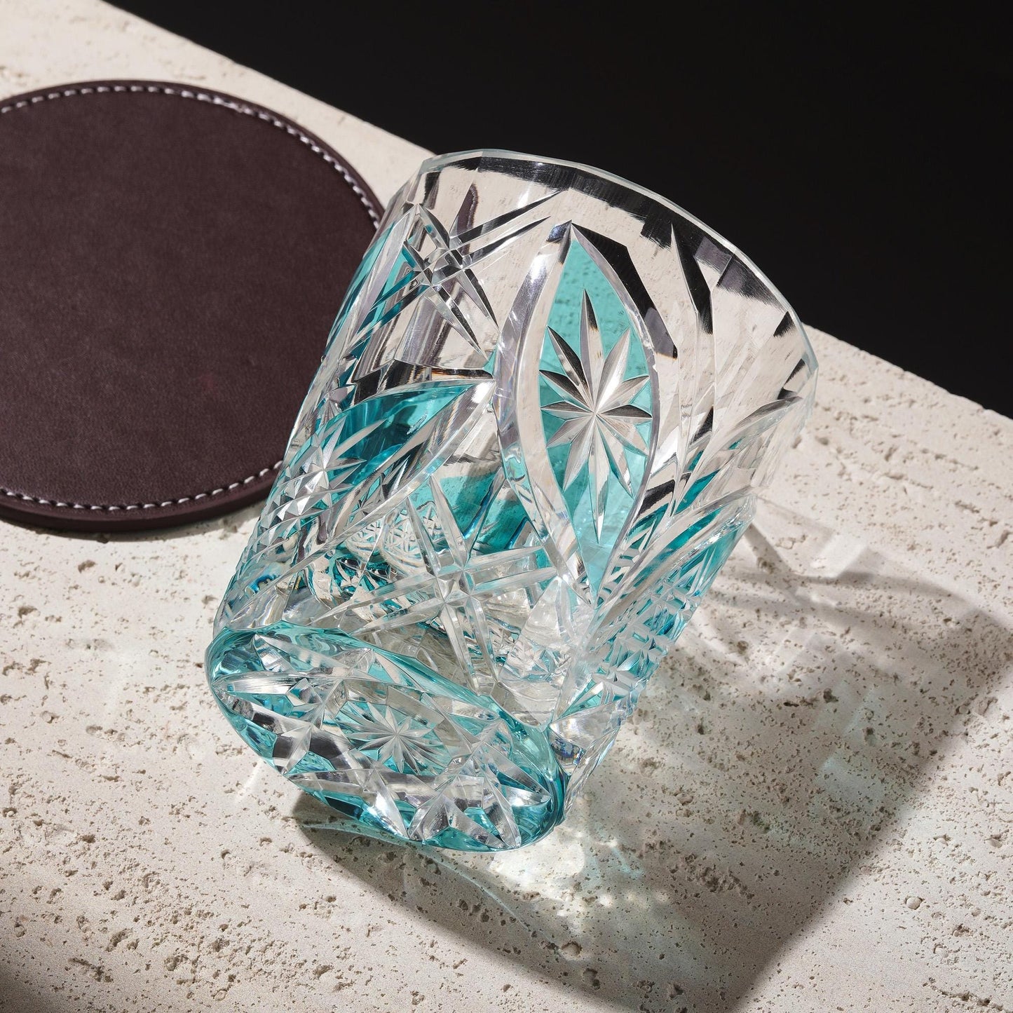 lovecove Green Leaf Crystal Whiskey Glass image 7