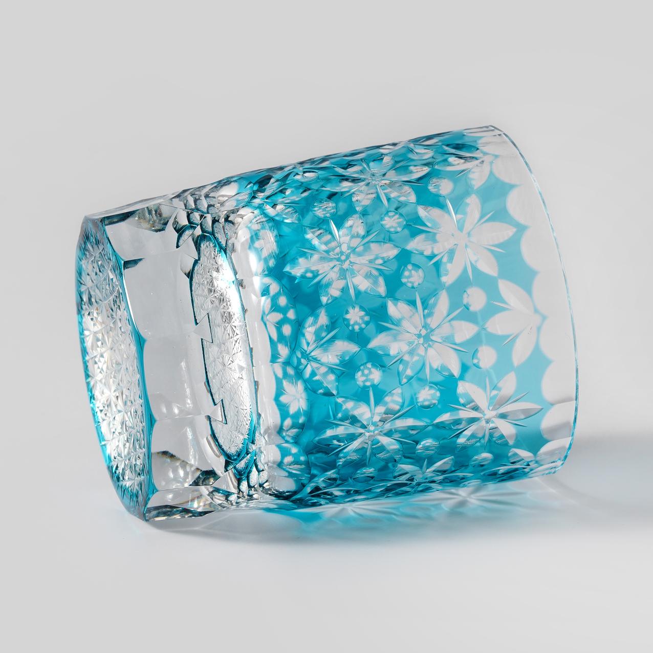 Vitraelle Kiriko Blue Sakura Whiskey Glass image 4