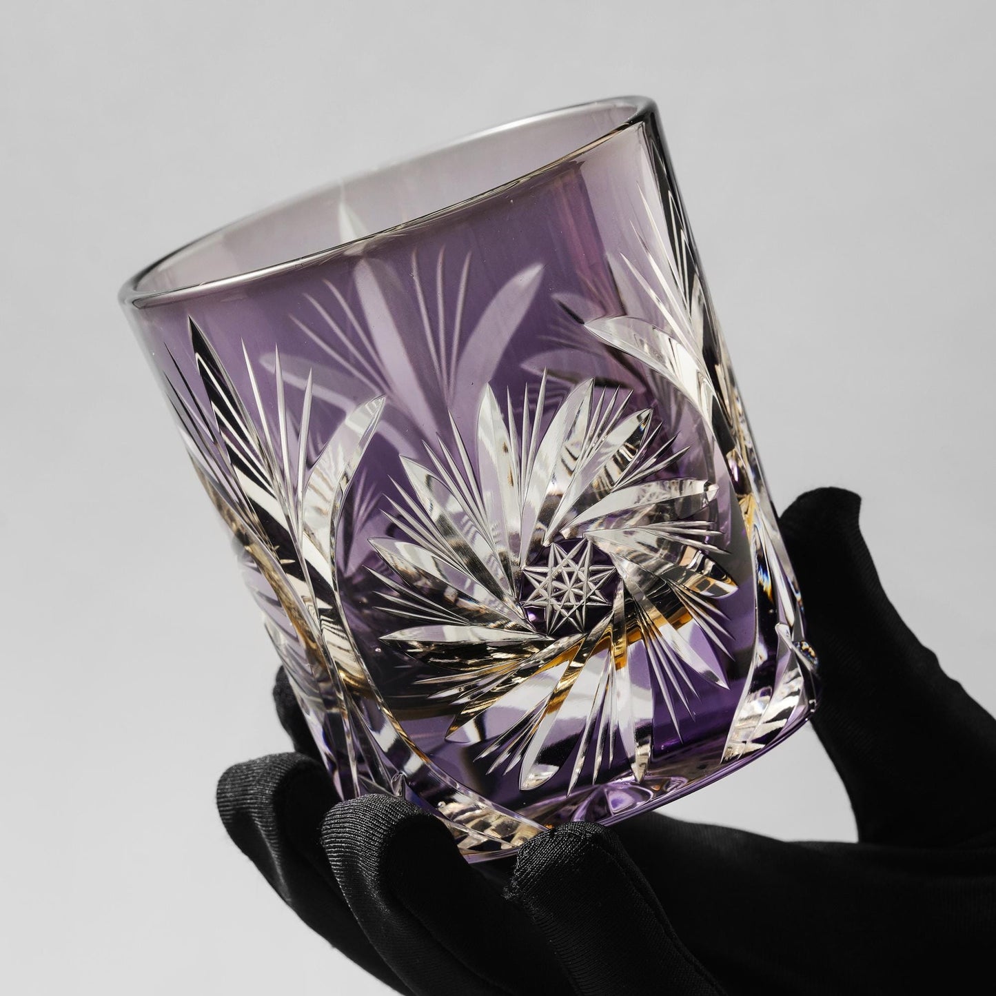 lovecove Kiriko Purple Star Cut Whiskey Glass image 4