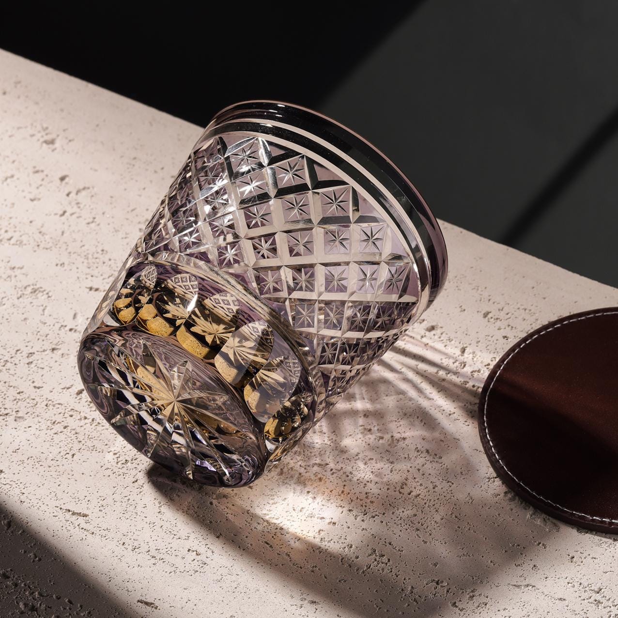 lovecove Kiriko Shining Purple Whiskey Glass image 2