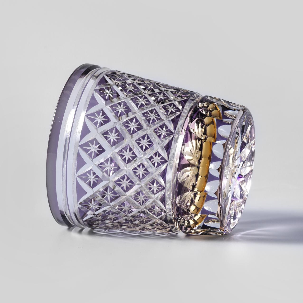 lovecove Kiriko Shining Purple Whiskey Glass image 6