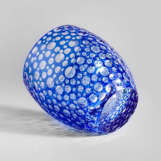 Vitraelle -Style Blue Bubble Whiskey Glass image 1
