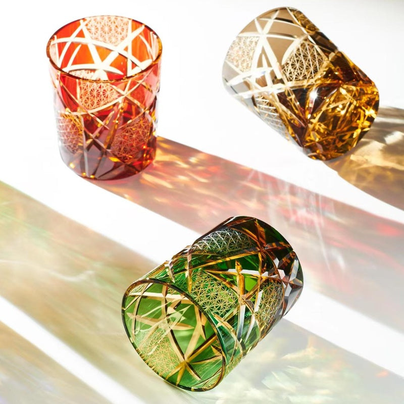 Lightning Cut Crystal Whisky Glass
