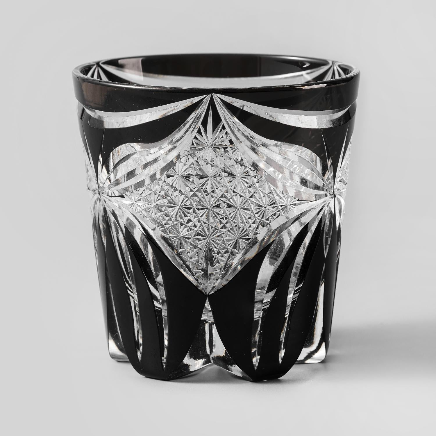 Vitraelle Old Fashioned Black Butterfly Whiskey Glass image 6