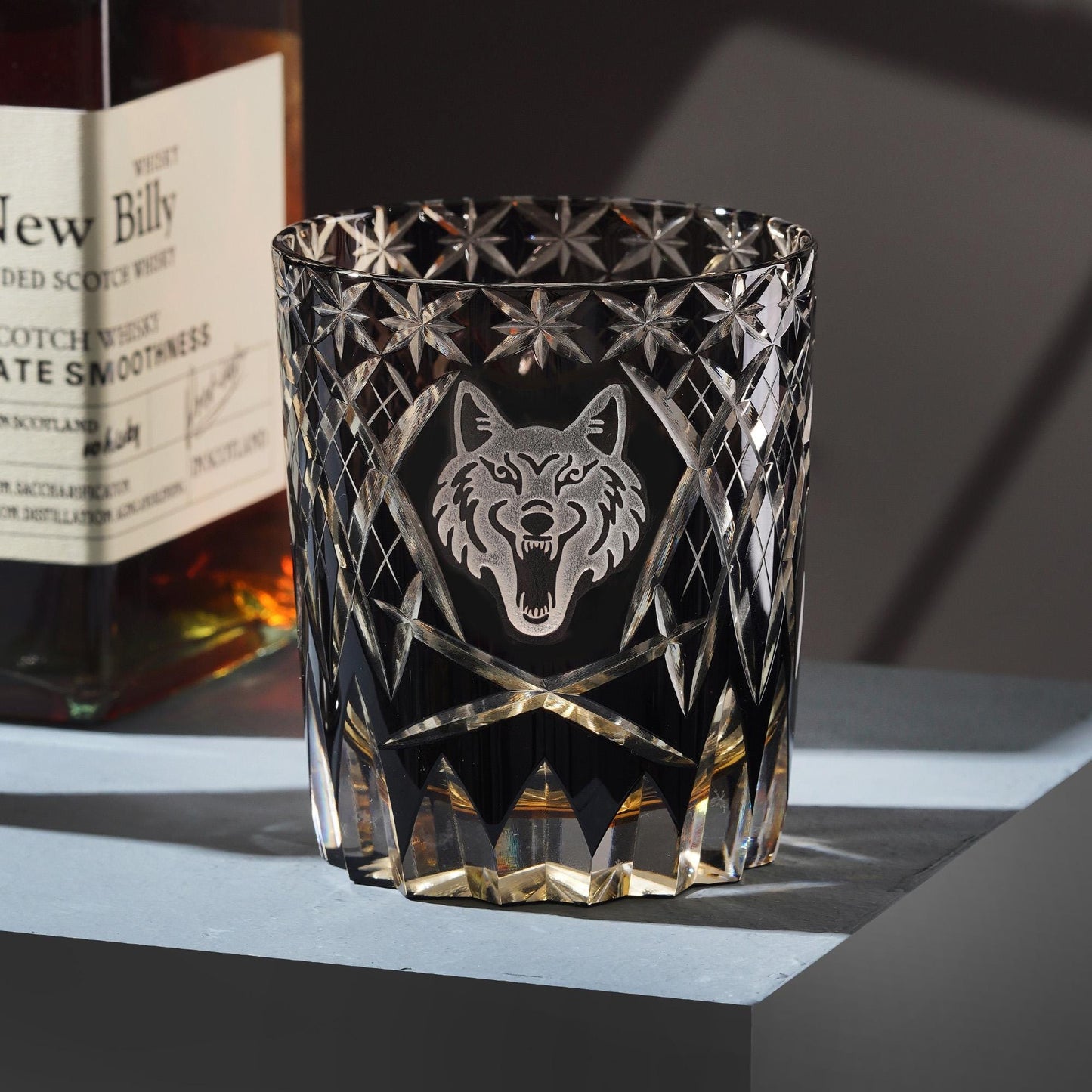 lovecove Old-Fashioned Black Wolf Whiskey Glasses image 1