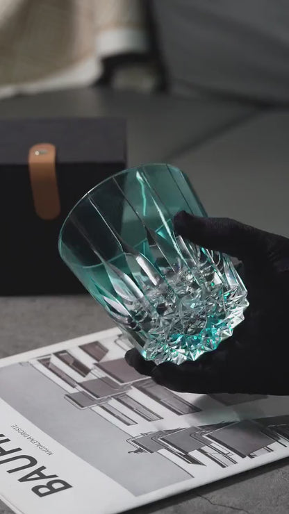 Vitraelle Hand-Cut Blue Crystal Whiskey Glass video 1