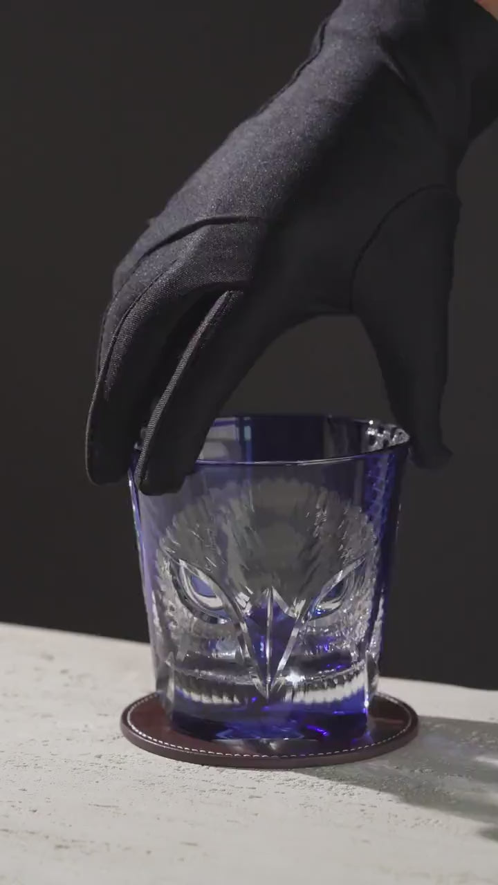 Vitraelle Hand Carved Owl Whiskey Glass video 1