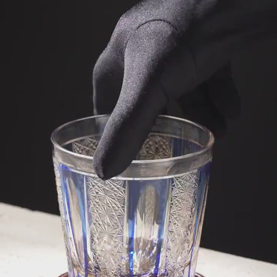 Vitraelle Vintage Blue Striped Whiskey Glass video 1