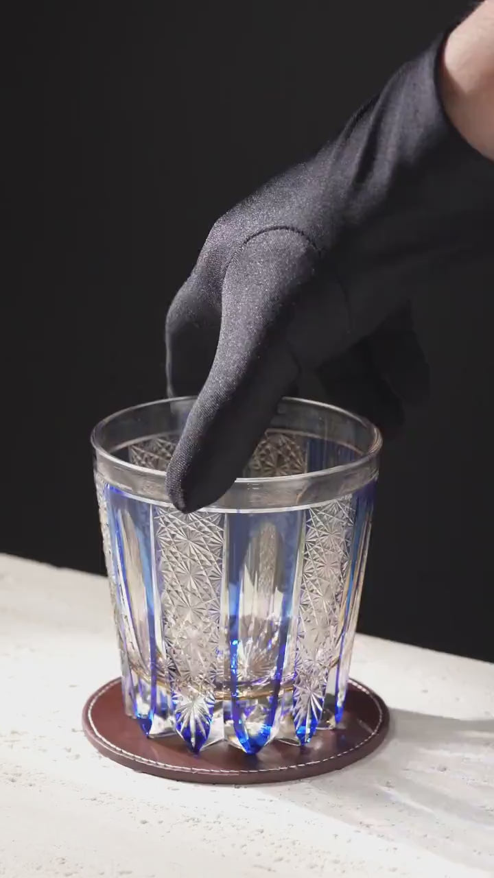 Vitraelle Vintage Blue Striped Whiskey Glass video 1