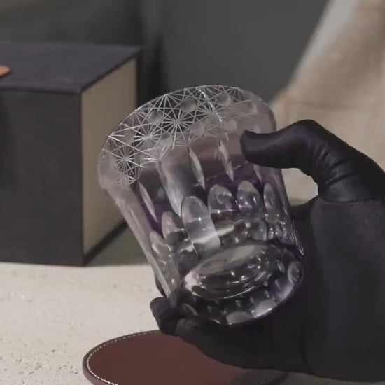Vitraelle Vintage Kiriko Bourbon Purple Crystal Whisky Glass video 1