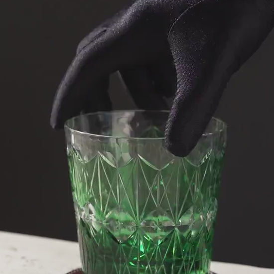 Vitraelle Hand-Carved Green Star Kiriko Whiskey Glass video 1