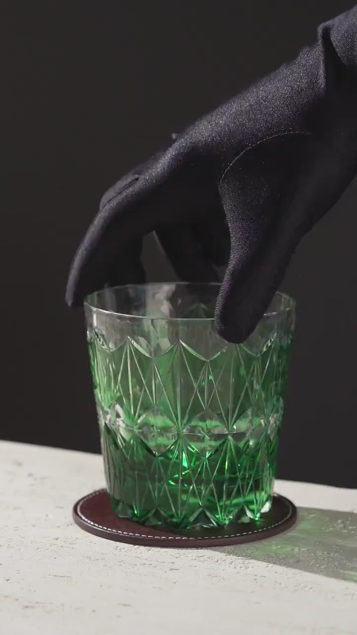 Vitraelle Hand-Carved Green Star Kiriko Whiskey Glass video 1