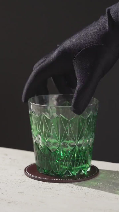 Vitraelle Hand-Carved Green Star Kiriko Whiskey Glass video 1