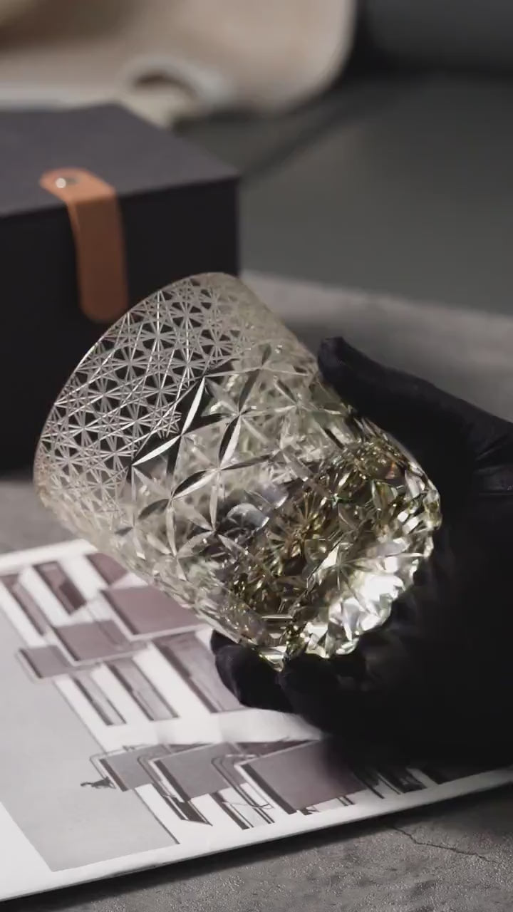 Vitraelle Hand-Cut Kiriko Luxury Whiskey Glass video 1