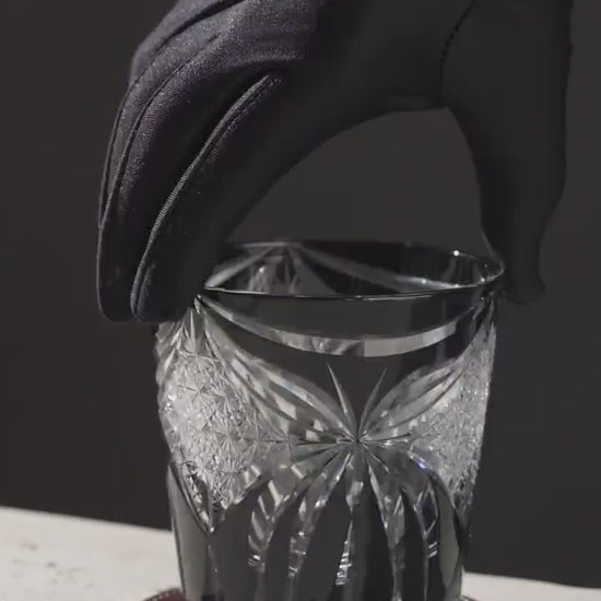 Vitraelle Old Fashioned Black Butterfly Whiskey Glass video 1