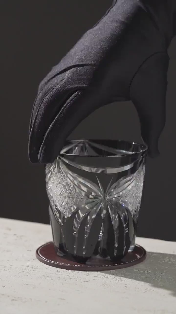Vitraelle Old Fashioned Black Butterfly Whiskey Glass video 1
