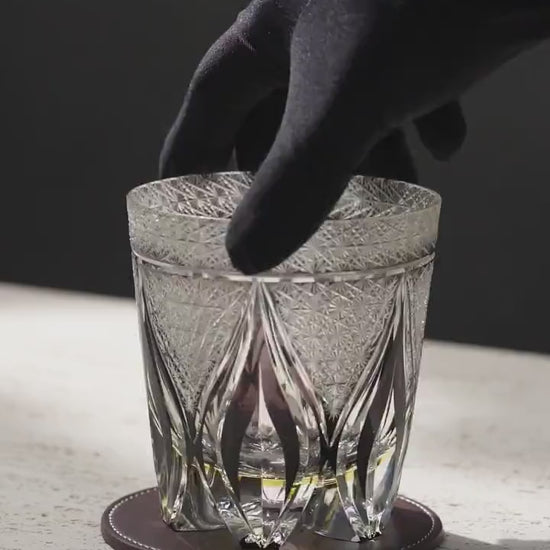 Vitraelle Hand-Carved Amber Whiskey Glass video 1