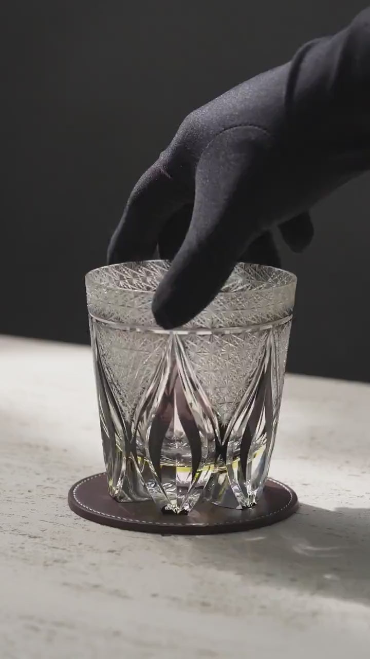 Vitraelle Hand-Carved Amber Whiskey Glass video 1