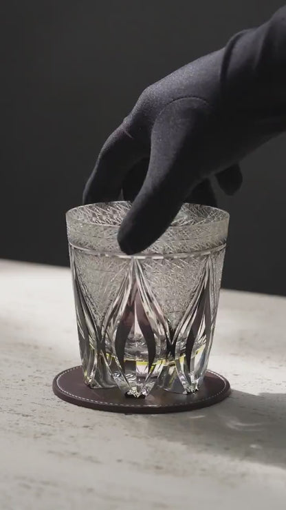 Vitraelle Hand-Carved Amber Whiskey Glass video 1