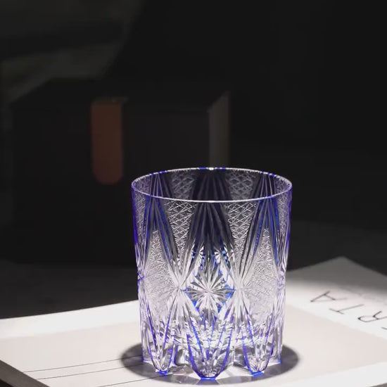 Vitraelle Hand Cut Blue Crystal Whisky Glass - 1346 video 1