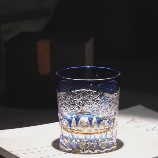 Vitraelle Hand Cut Blue Crystal Whisky Glass - F0A4 video 1
