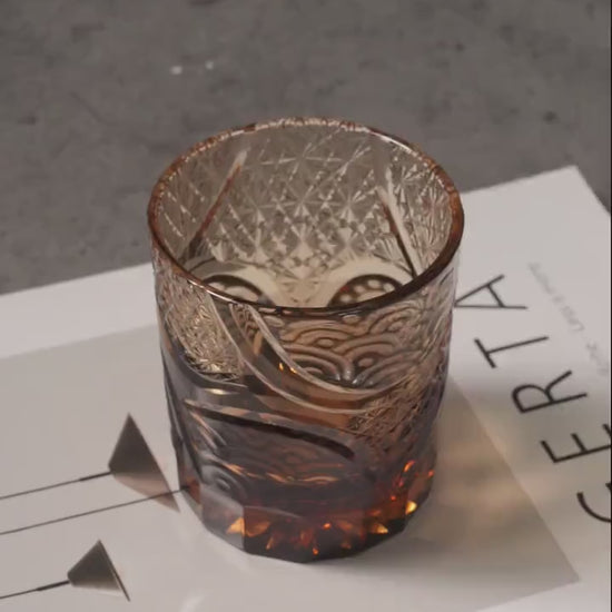 Vitraelle Hand Cut Black Sea Crystal Whisky Glass video 1