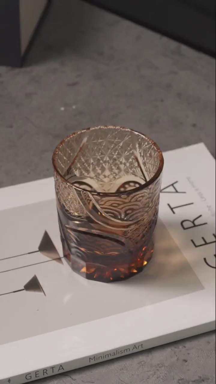 Vitraelle Hand Cut Black Sea Crystal Whisky Glass video 1