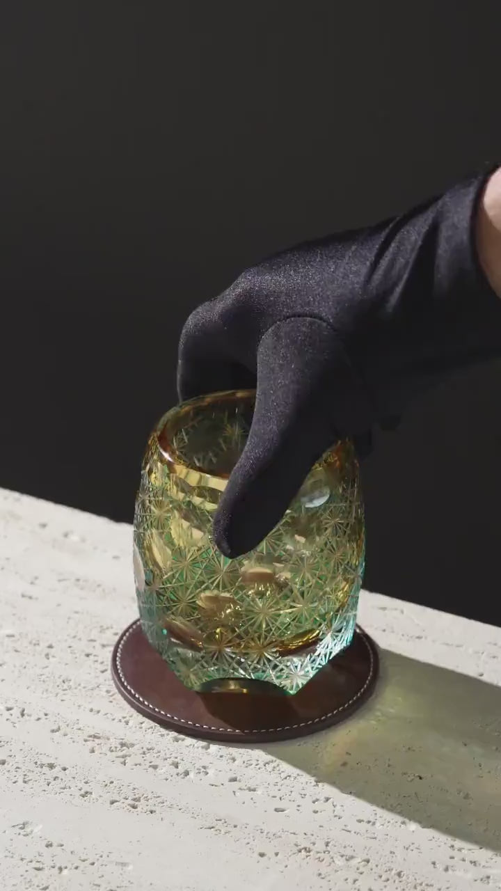 Vitraelle Hand-Carved Whiskey Rocks Glass video 1