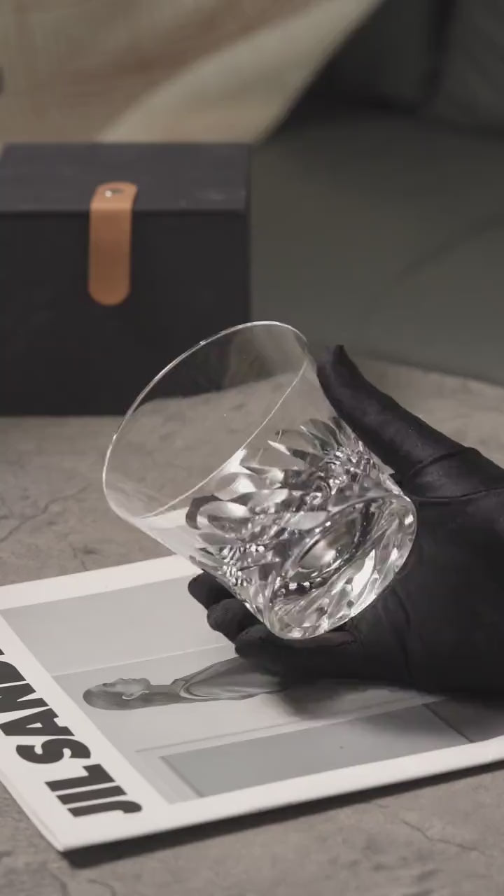 Vitraelle Hand-Cut Kiriko Clear Crystal Whisky Glass video 1