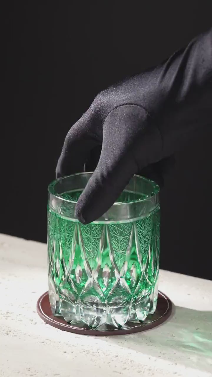 Vitraelle Retro Green Bamboo Whiskey Glass video 1