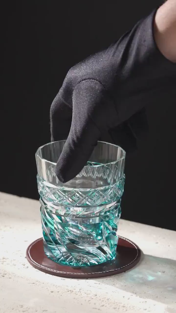 Vitraelle Hand-Carved Satsuma Kiriko Flame-Like Whiskey Glass video 1