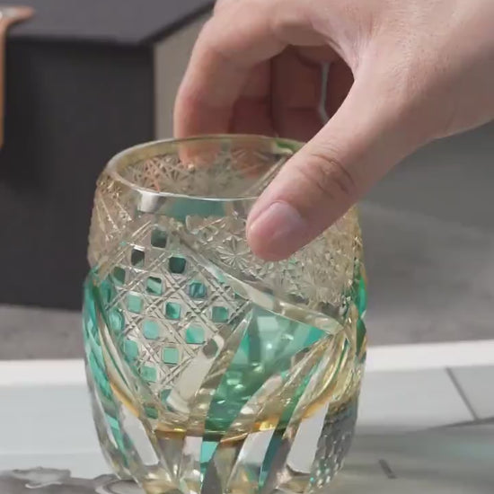 Vitraelle Hand Cut Vintage Kiriko Crystal Whiskey Tumbler video 1