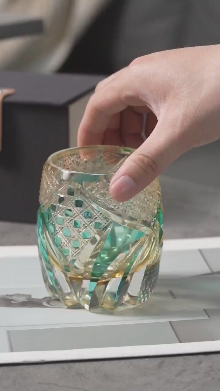 Vitraelle Hand Cut Vintage Kiriko Crystal Whiskey Tumbler video 1