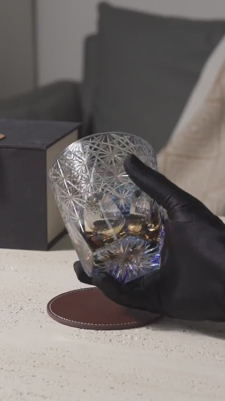 Vitraelle Vintage Luxury Blue Crystal Whisky Rocks Glass video 1