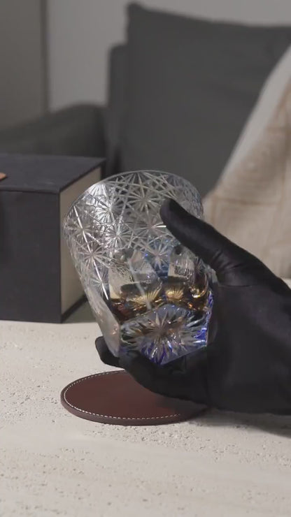 Vitraelle Vintage Luxury Blue Crystal Whisky Rocks Glass video 1