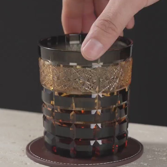 Vitraelle Old-Fashioned Grid Cut Whiskey Glass video 1